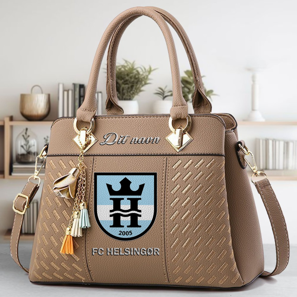 FC Helsingors Logo Crossbody Zip Hand Bag With Tassel Custom Name For Women - Image 3