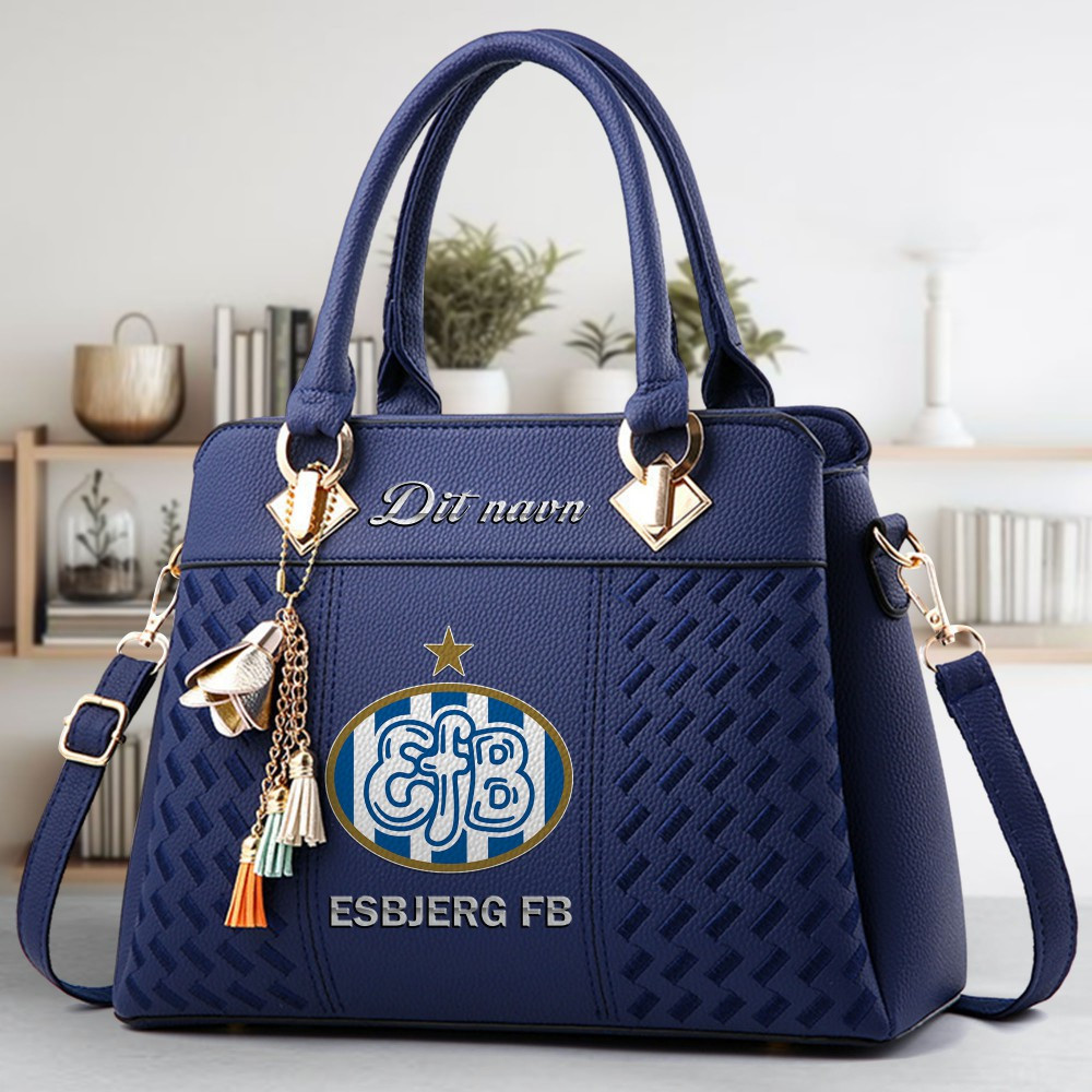 Esbjerg fB Logo Crossbody Zip Hand Bag With Tassel Custom Name For Women - Image 2