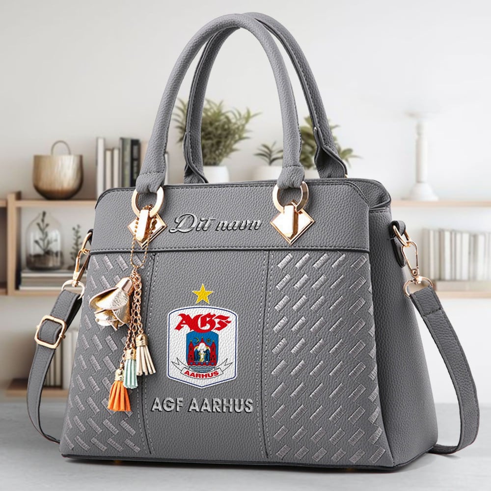 AGF Aarhus Logo Crossbody Zip Hand Bag With Tassel Custom Name For Women - Image 4