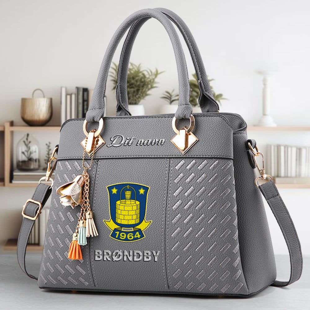 Brondby IF Logo Crossbody Zip Hand Bag With Tassel Custom Name For Women - Image 4