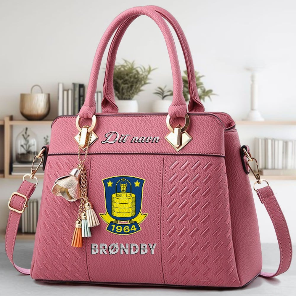 Brondby IF Logo Crossbody Zip Hand Bag With Tassel Custom Name For Women - Image 5