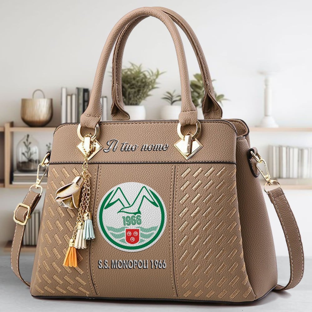 S.S. Monopoli 1966 Logo Crossbody Zip Hand Bag With Tassel Custom Name For Women - Image 3