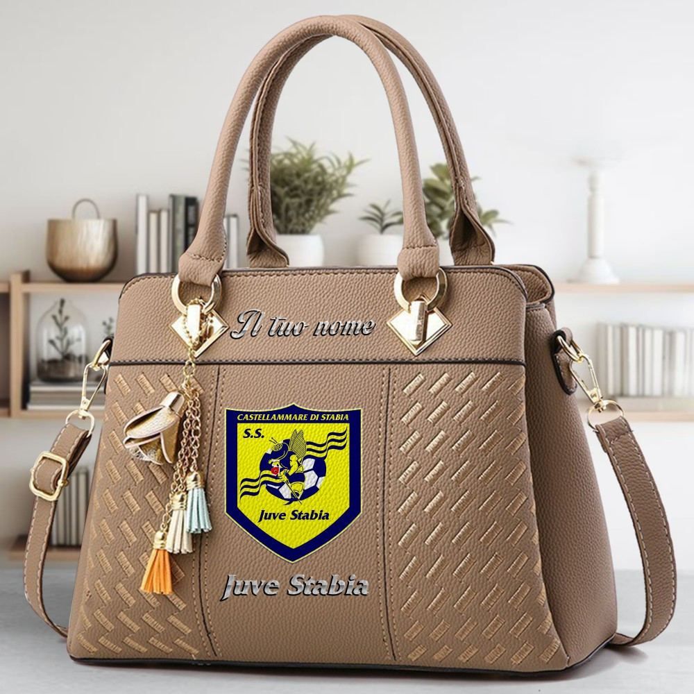 S.S. Juve Stabia Logo Crossbody Zip Hand Bag With Tassel Custom Name For Women - Image 3