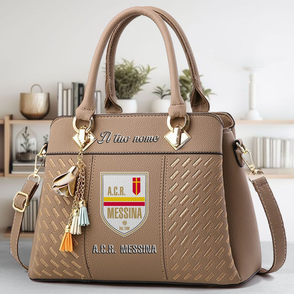 A.C.R. Messina Logo Crossbody Zip Hand Bag With Tassel Custom Name For Women - Image 3
