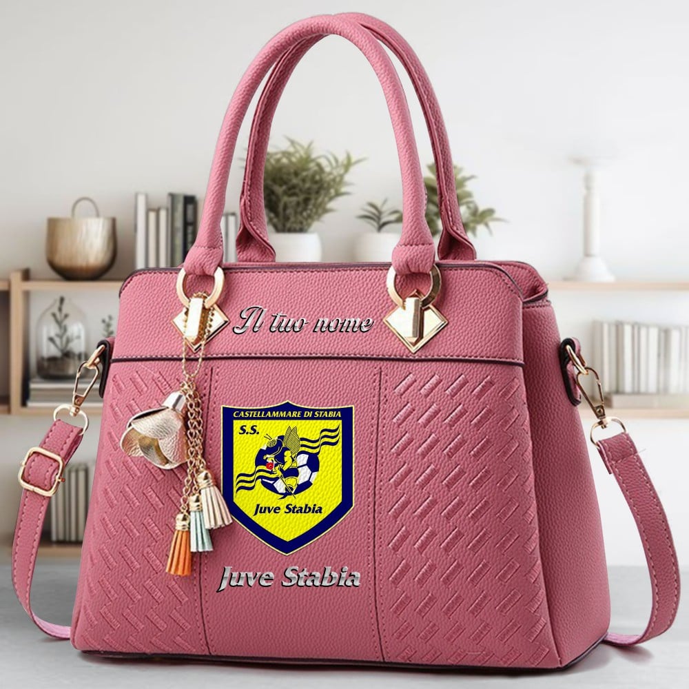 S.S. Juve Stabia Logo Crossbody Zip Hand Bag With Tassel Custom Name For Women - Image 5