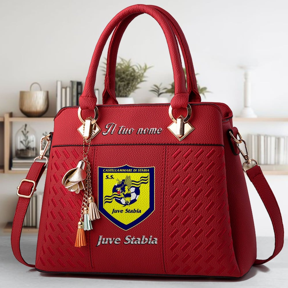 S.S. Juve Stabia Logo Crossbody Zip Hand Bag With Tassel Custom Name For Women - Image 6