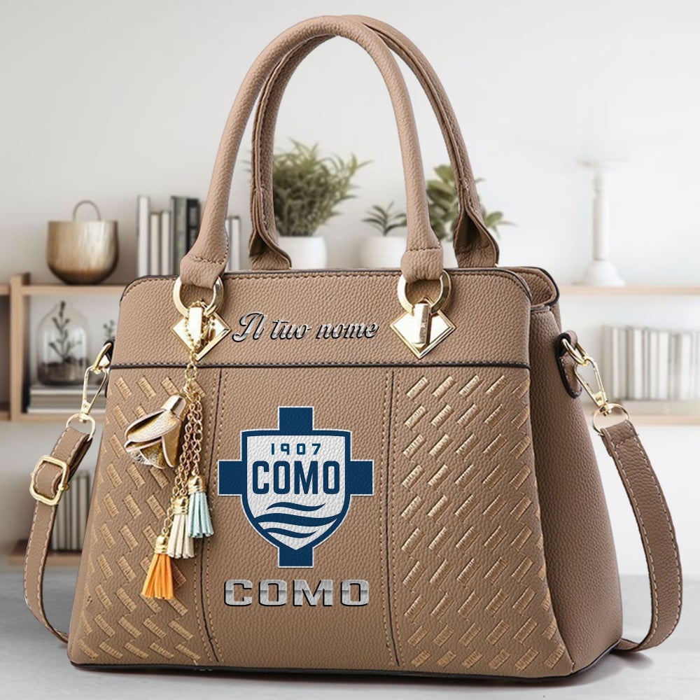 Calcio Como Logo Crossbody Zip Hand Bag With Tassel Custom Name For Women - Image 3