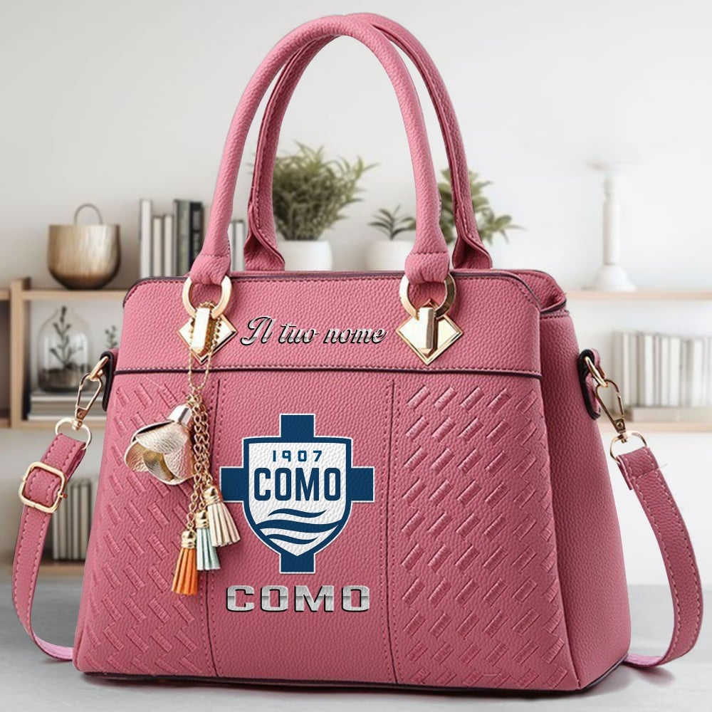 Calcio Como Logo Crossbody Zip Hand Bag With Tassel Custom Name For Women - Image 5