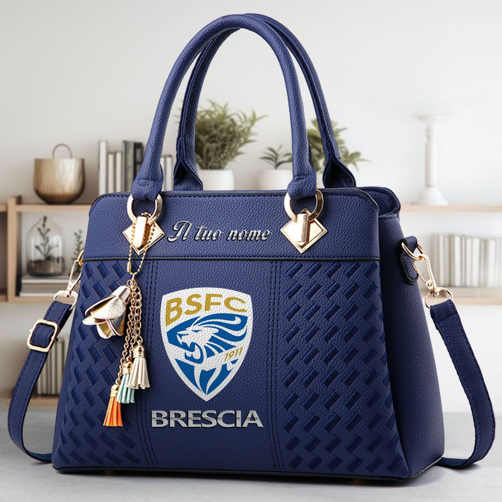 Brescia Calcio Logo Crossbody Zip Hand Bag With Tassel Custom Name For Women - Image 2