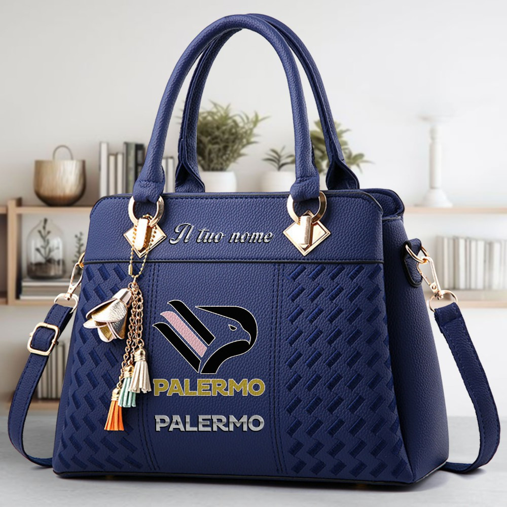 U.S. Citta di Palermo Logo Crossbody Zip Hand Bag With Tassel Custom Name For Women - Image 2