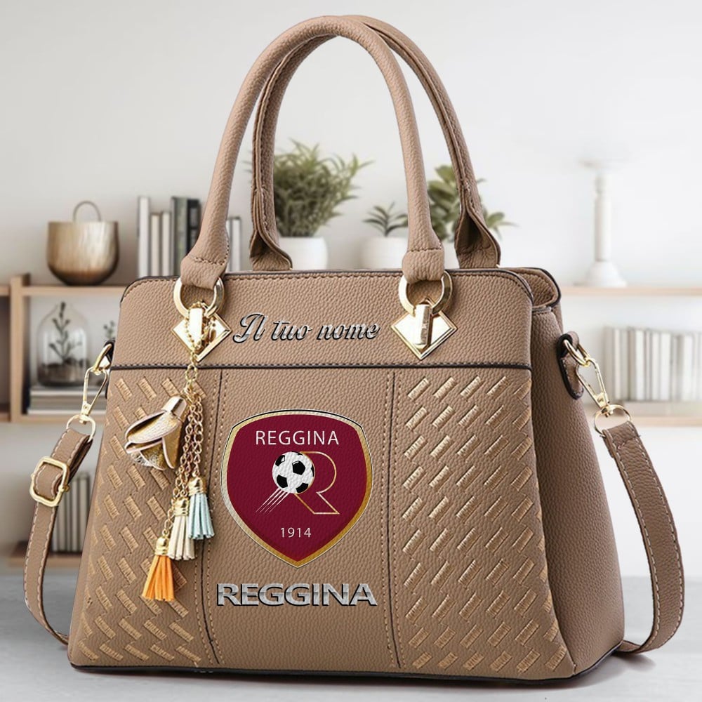 Reggina Calcio Logo Crossbody Zip Hand Bag With Tassel Custom Name For Women - Image 3