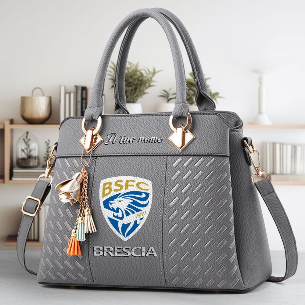Brescia Calcio Logo Crossbody Zip Hand Bag With Tassel Custom Name For Women - Image 4