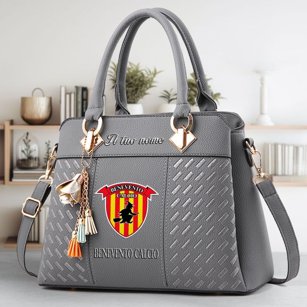 Benevento Calcio Logo Crossbody Zip Hand Bag With Tassel Custom Name For Women - Image 4