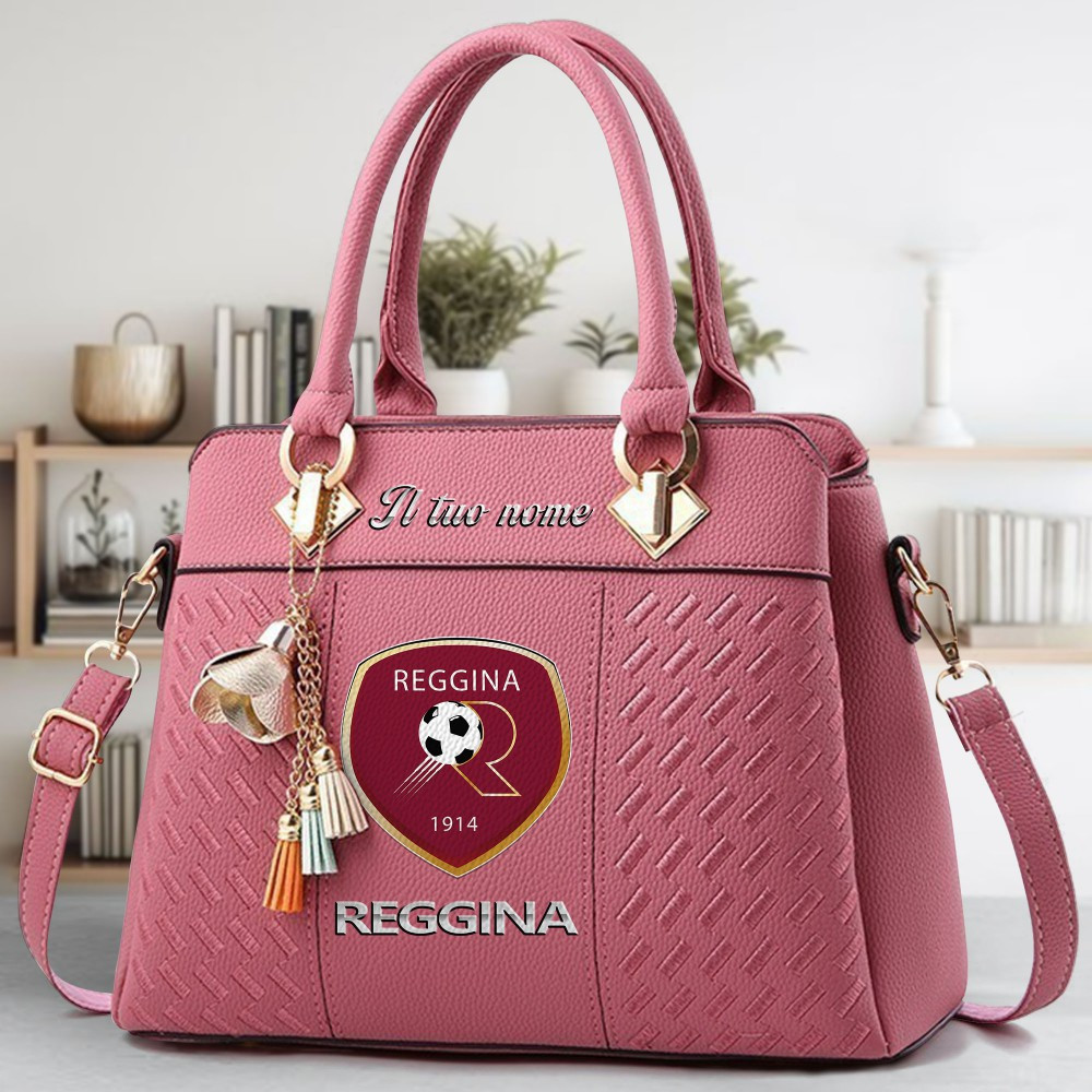 Reggina Calcio Logo Crossbody Zip Hand Bag With Tassel Custom Name For Women - Image 5