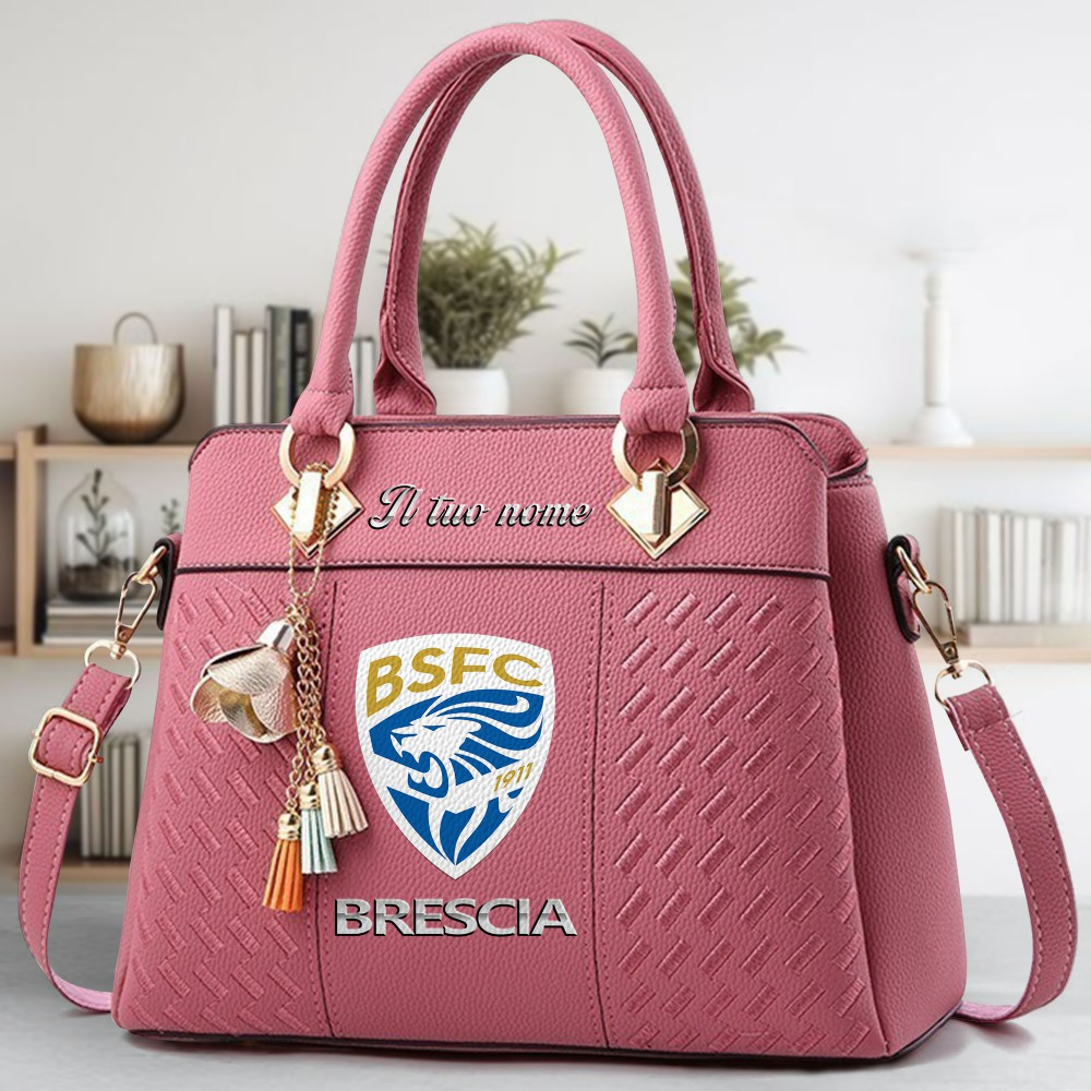 Brescia Calcio Logo Crossbody Zip Hand Bag With Tassel Custom Name For Women - Image 5