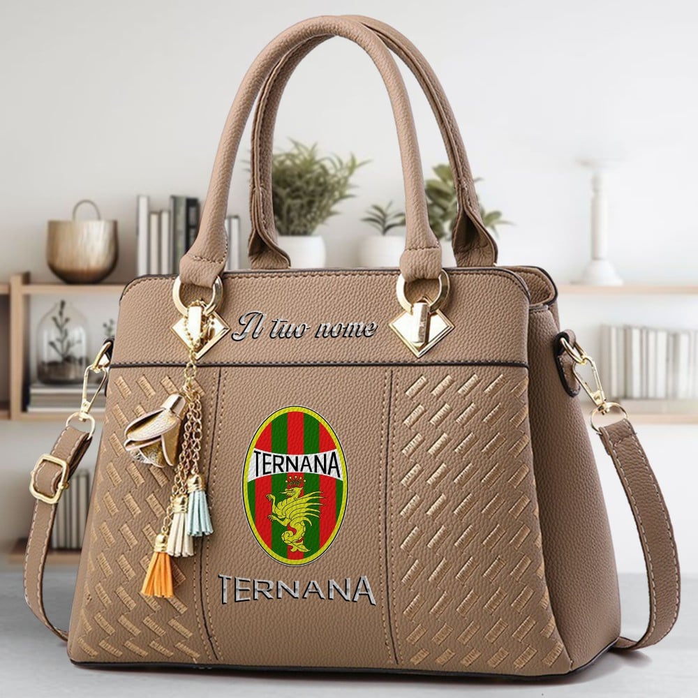Ternana Calcio Logo Crossbody Zip Hand Bag With Tassel Custom Name For Women - Image 3