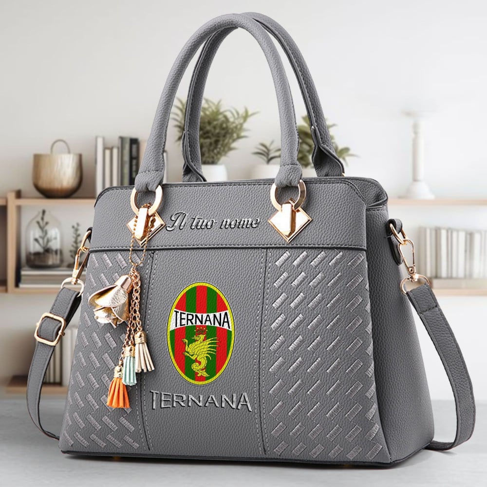 Ternana Calcio Logo Crossbody Zip Hand Bag With Tassel Custom Name For Women - Image 4