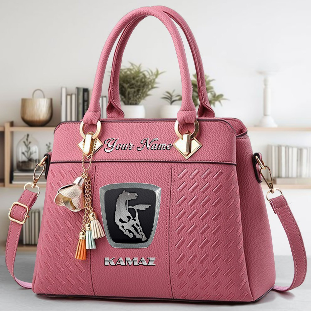 Kamaz Logo Crossbody Zip Hand Bag With Tassel Custom Name For Women - Image 5