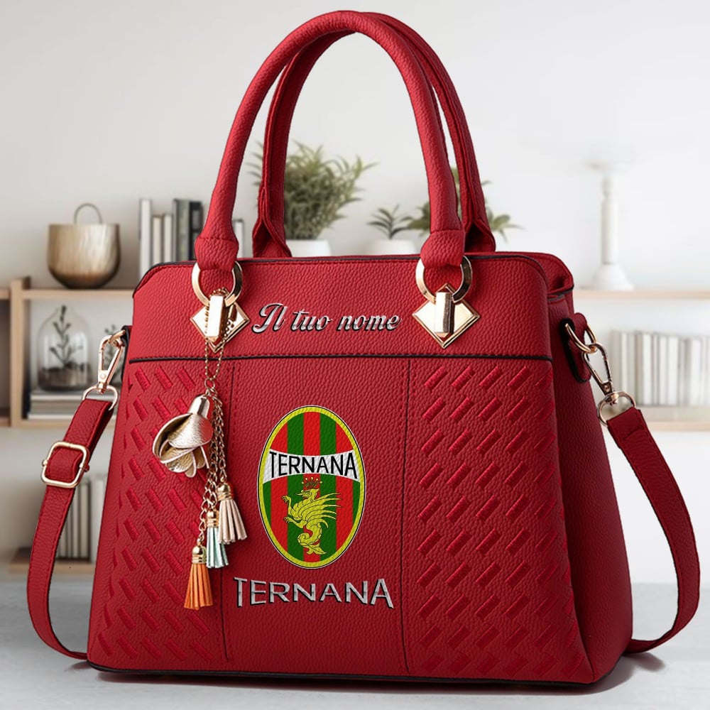 Ternana Calcio Logo Crossbody Zip Hand Bag With Tassel Custom Name For Women - Image 6