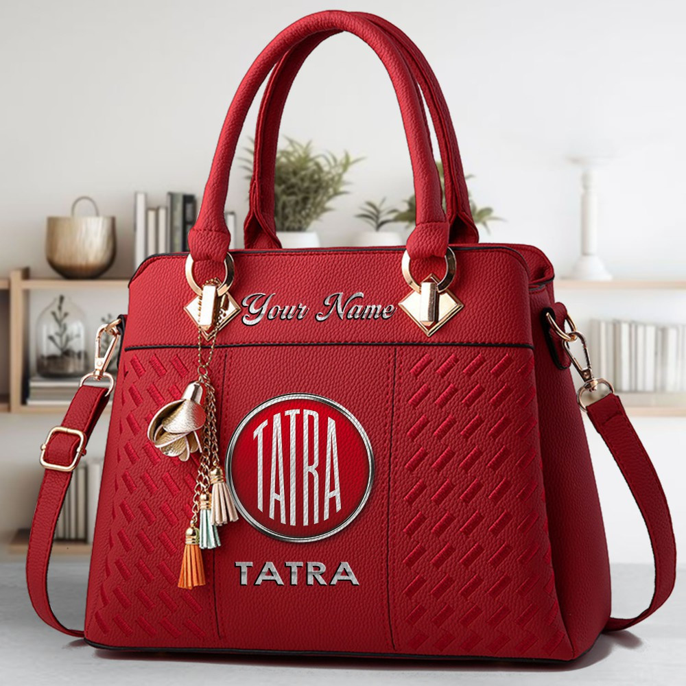 Tatra Logo Crossbody Zip Hand Bag With Tassel Custom Name For Women - Image 6