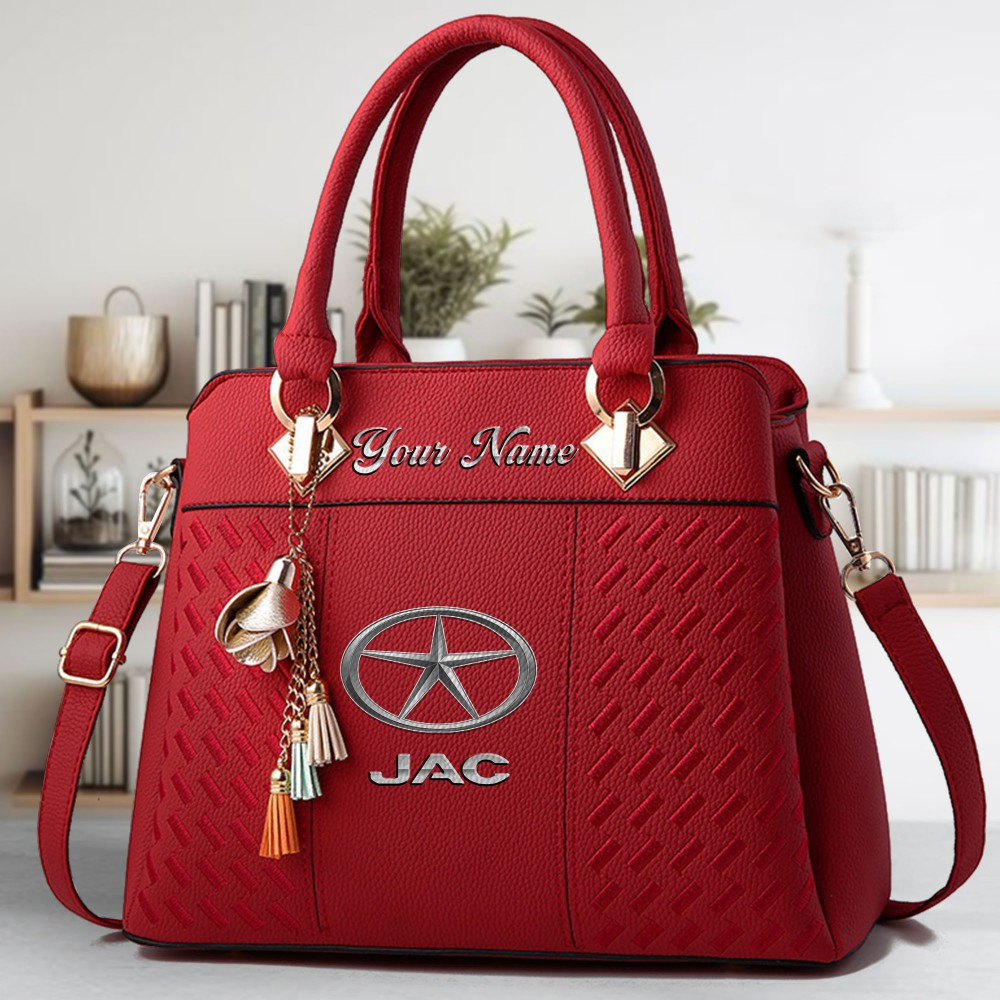 JAC Logo Crossbody Zip Hand Bag With Tassel Custom Name For Women - Image 6