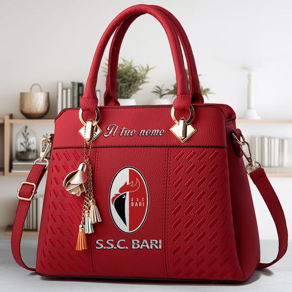 Bari 1908 Logo Crossbody Zip Hand Bag With Tassel Custom Name For Women - Image 6