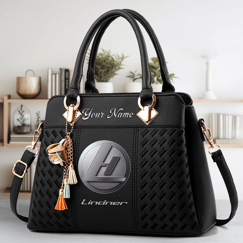 Lindner Logo Crossbody Zip Hand Bag With Tassel Custom Name For Women - Image 2