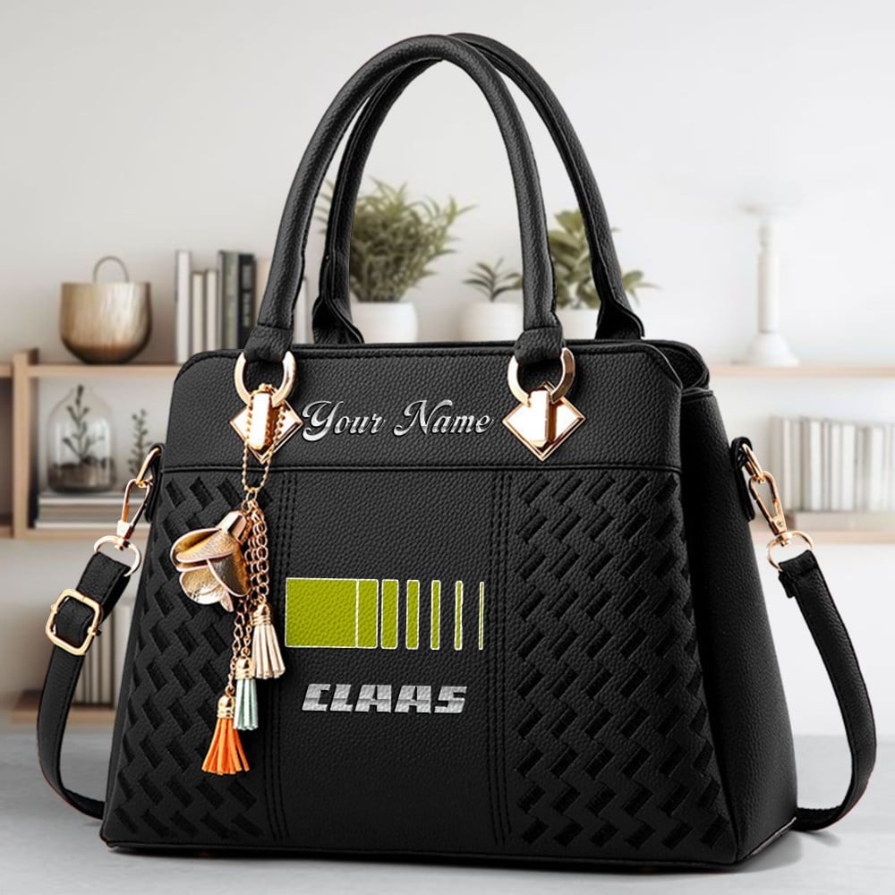 Claas Logo Crossbody Zip Hand Bag With Tassel Custom Name For Women - Image 2