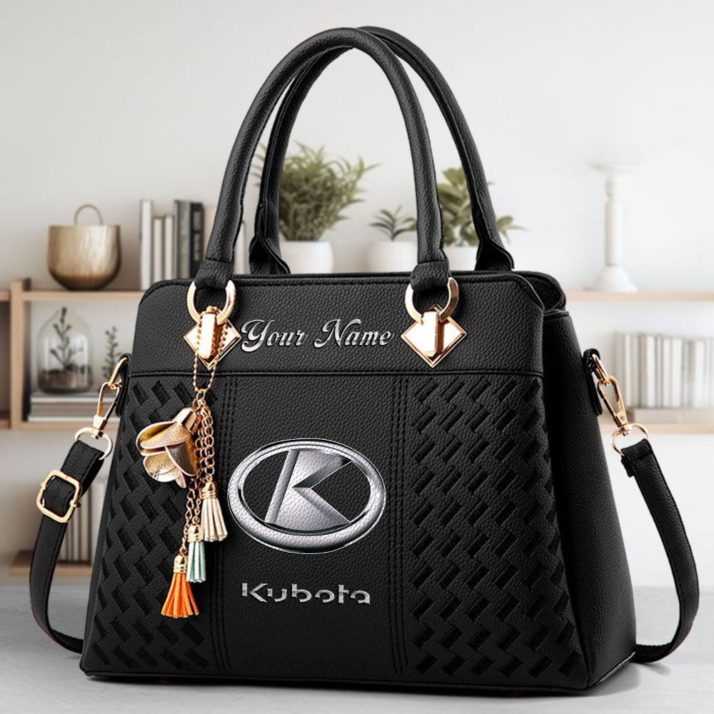 Kubota Logo Crossbody Zip Hand Bag With Tassel Custom Name For Women - Image 2
