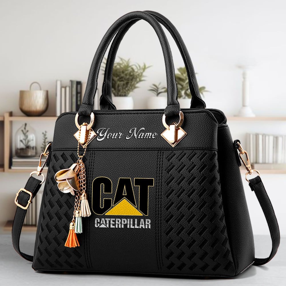 Caterpillar Logo Crossbody Zip Hand Bag With Tassel Custom Name For Women - Image 2