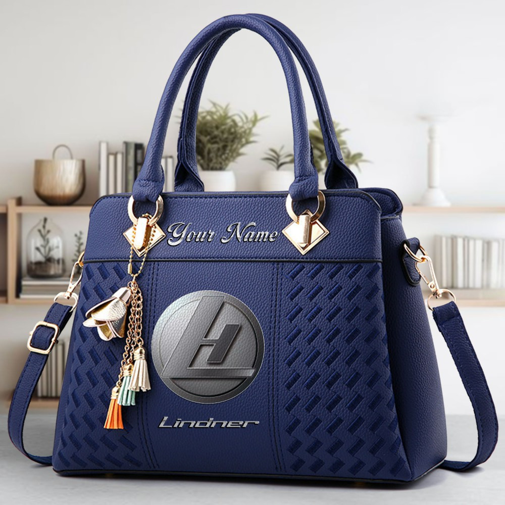 Lindner Logo Crossbody Zip Hand Bag With Tassel Custom Name For Women - Image 3