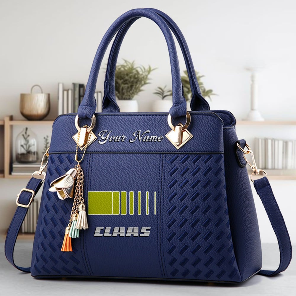Claas Logo Crossbody Zip Hand Bag With Tassel Custom Name For Women - Image 3