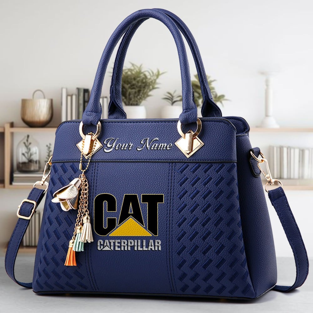 Caterpillar Logo Crossbody Zip Hand Bag With Tassel Custom Name For Women - Image 3