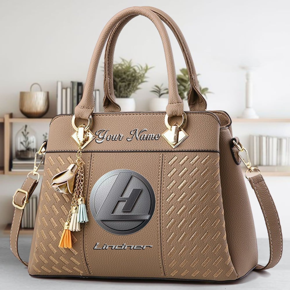 Lindner Logo Crossbody Zip Hand Bag With Tassel Custom Name For Women - Image 4