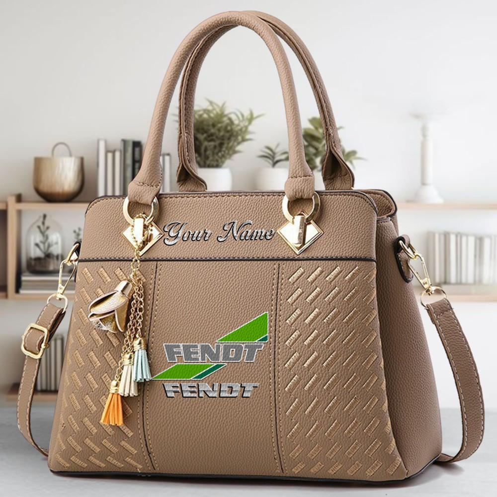 Fendt Logo Crossbody Zip Hand Bag With Tassel Custom Name For Women - Image 3