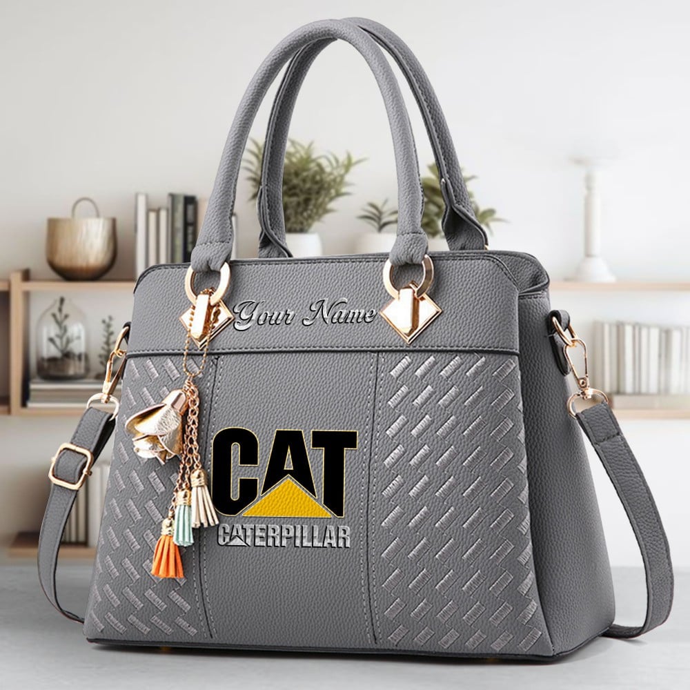 Caterpillar Logo Crossbody Zip Hand Bag With Tassel Custom Name For Women - Image 4