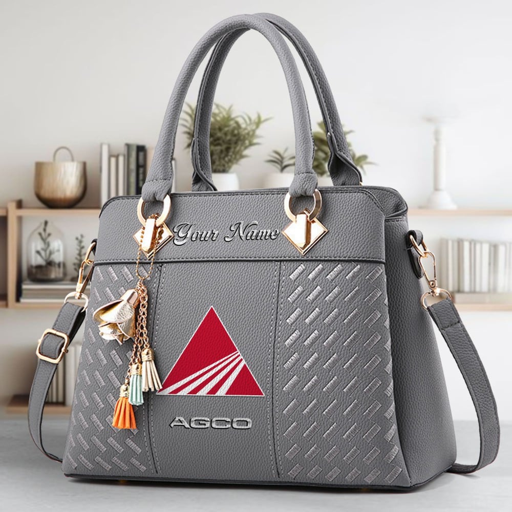 AGCO Logo Crossbody Zip Hand Bag With Tassel Custom Name For Women - Image 4