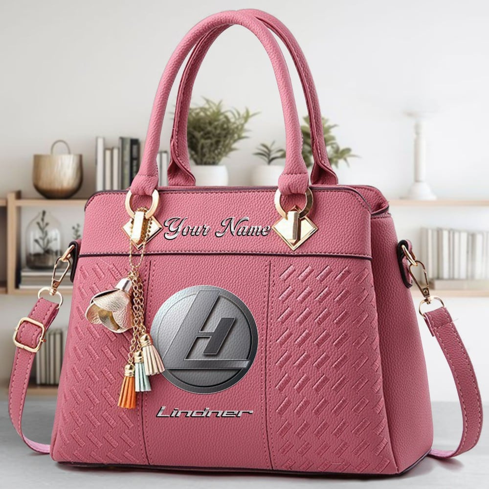 Lindner Logo Crossbody Zip Hand Bag With Tassel Custom Name For Women - Image 5