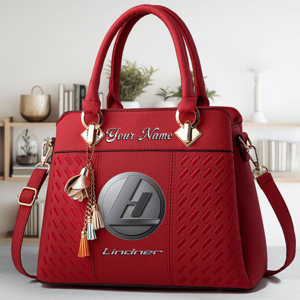 Lindner Logo Crossbody Zip Hand Bag With Tassel Custom Name For Women - Image 6