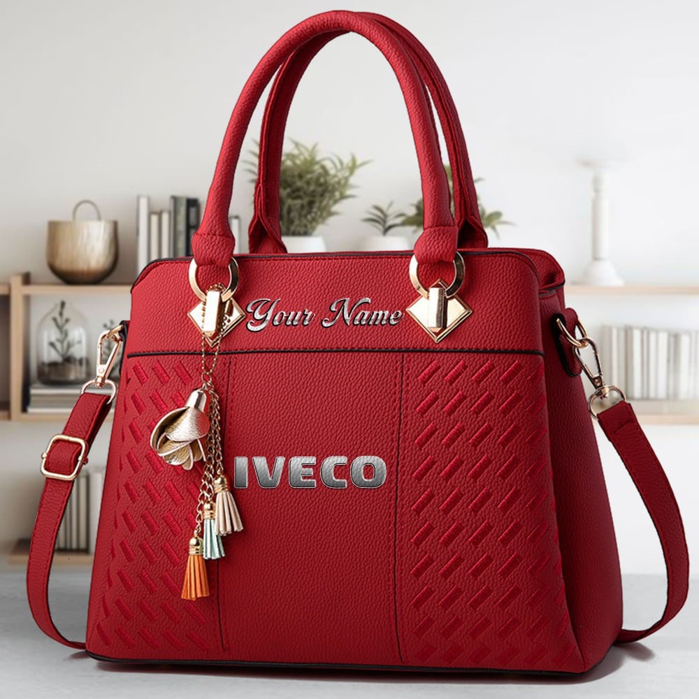 Iveco Logo Crossbody Zip Hand Bag With Tassel Custom Name For Women - Image 6