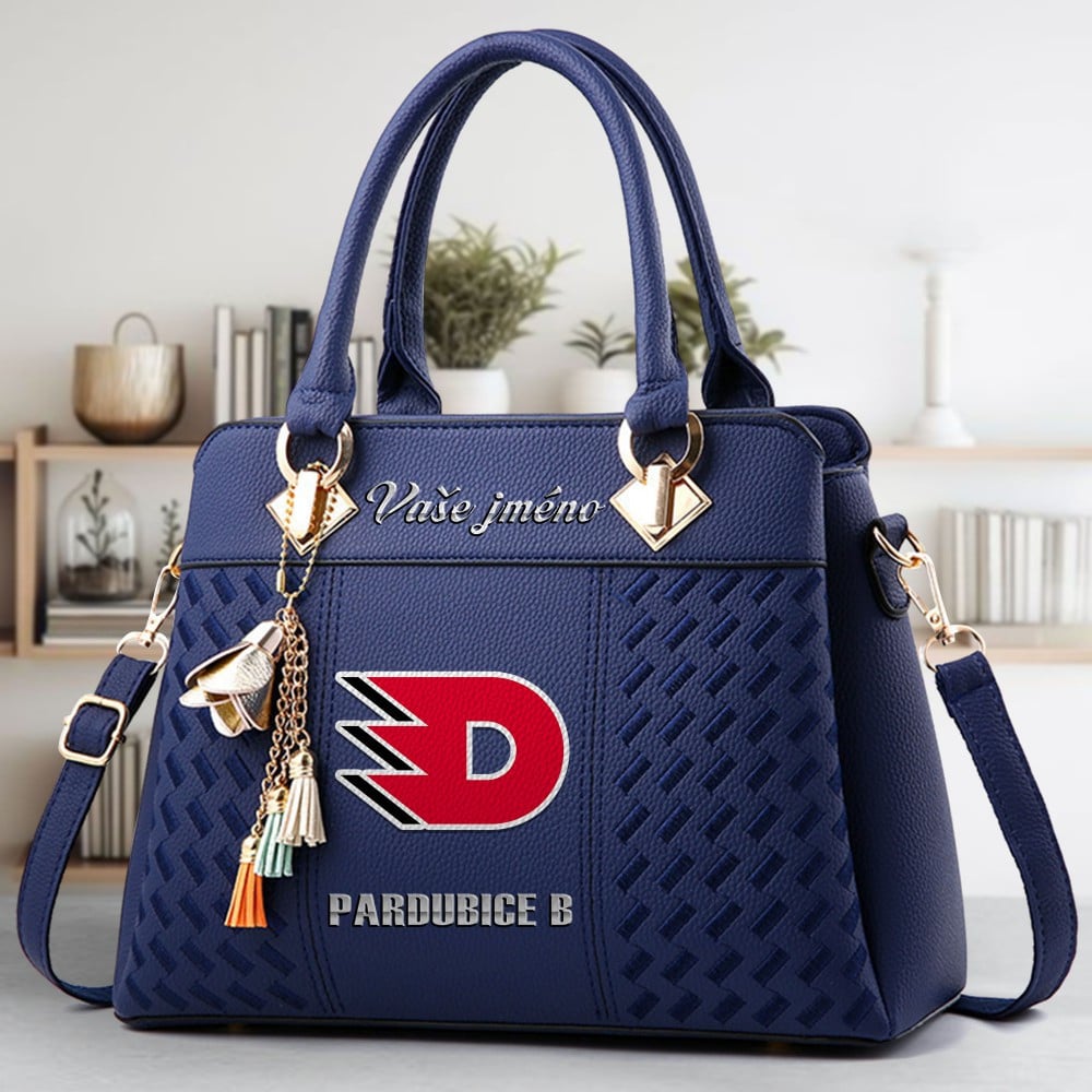 HC Dynamo Pardubice B Logo Crossbody Zip Hand Bag With Tassel Custom Name For Women - Image 2