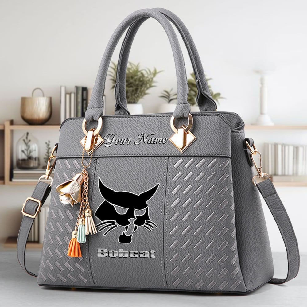 Bobcat Logo Crossbody Zip Hand Bag With Tassel Custom Name For Women - Image 4