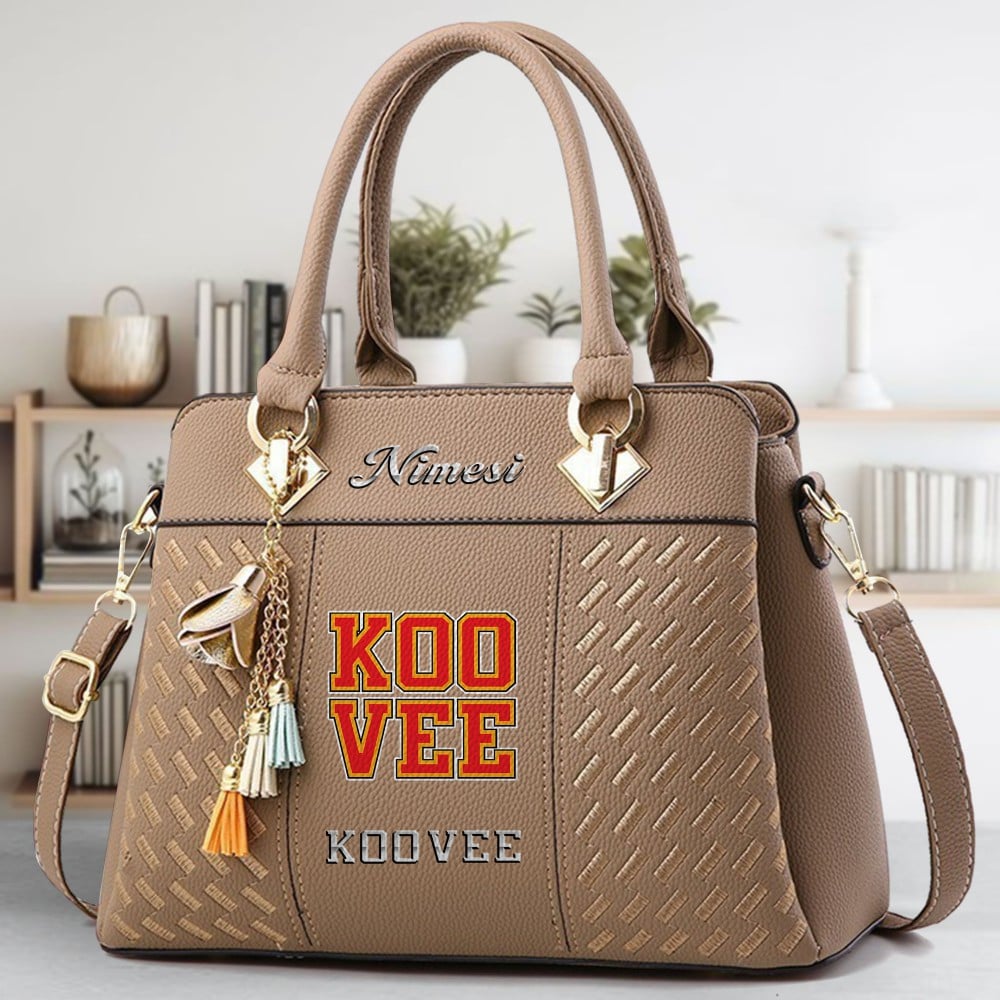 Tampereen Koovee Logo Crossbody Zip Hand Bag With Tassel Custom Name For Women - Image 3