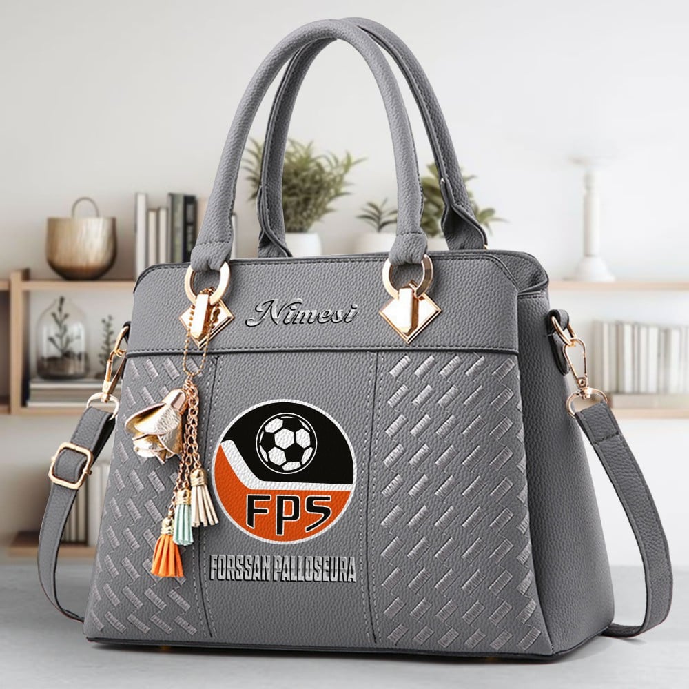 Forssan Palloseura Logo Crossbody Zip Hand Bag With Tassel Custom Name For Women - Image 4