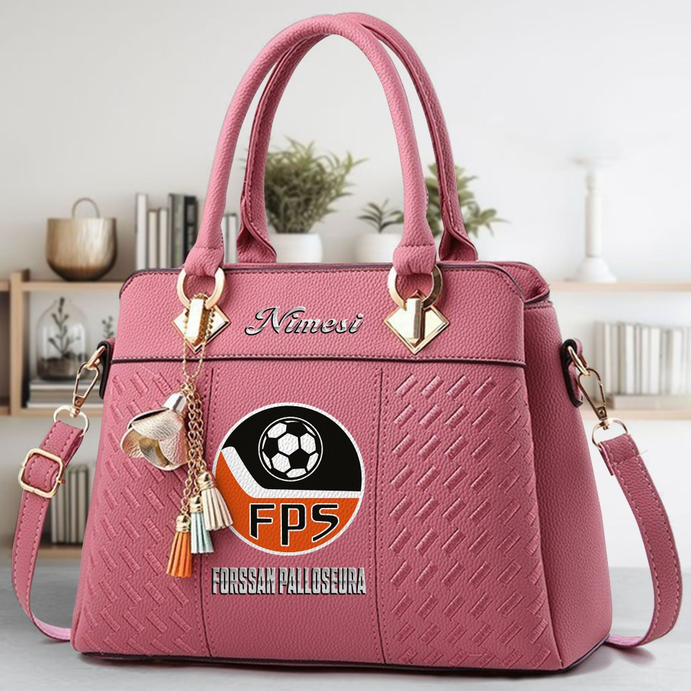 Forssan Palloseura Logo Crossbody Zip Hand Bag With Tassel Custom Name For Women - Image 5