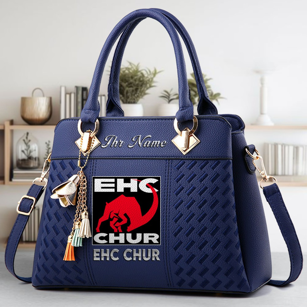 EHC Chur Logo Crossbody Zip Hand Bag With Tassel Custom Name For Women - Image 2