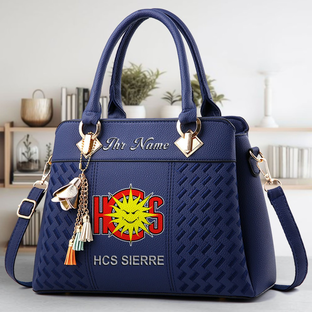 HCS Sierre Logo Crossbody Zip Hand Bag With Tassel Custom Name For Women - Image 2
