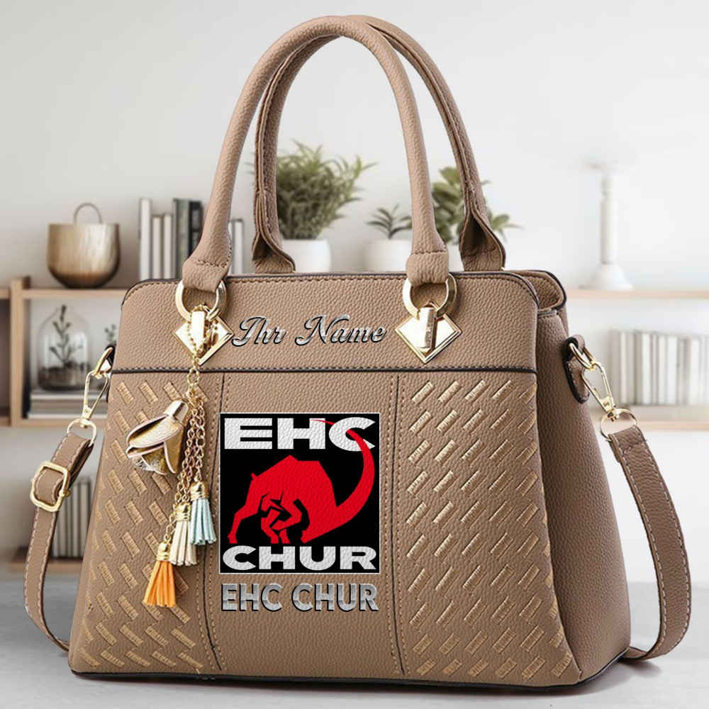 EHC Chur Logo Crossbody Zip Hand Bag With Tassel Custom Name For Women - Image 3