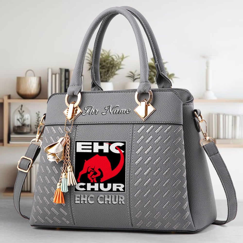 EHC Chur Logo Crossbody Zip Hand Bag With Tassel Custom Name For Women - Image 4