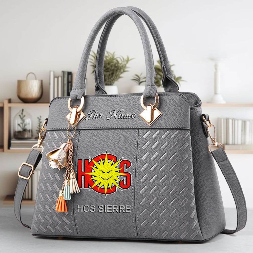 HCS Sierre Logo Crossbody Zip Hand Bag With Tassel Custom Name For Women - Image 4
